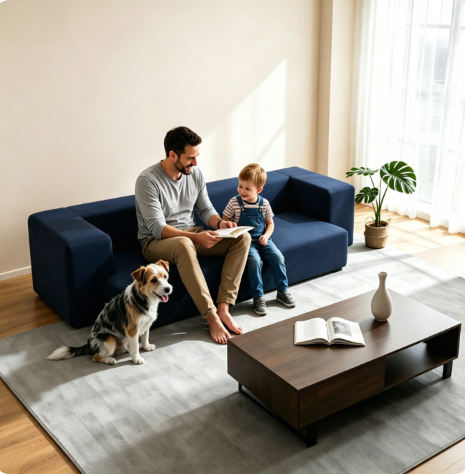 Convertible Sofa Bed | Multi-Functional Sleeper Sofa with Wide Armrests & Hidden Zipper